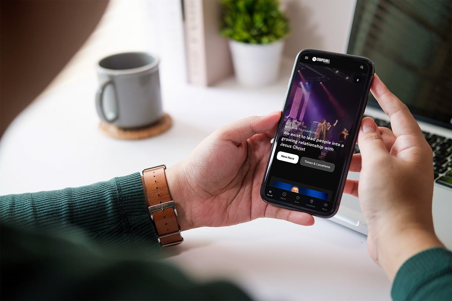 The Chapelhill app on a smartphone